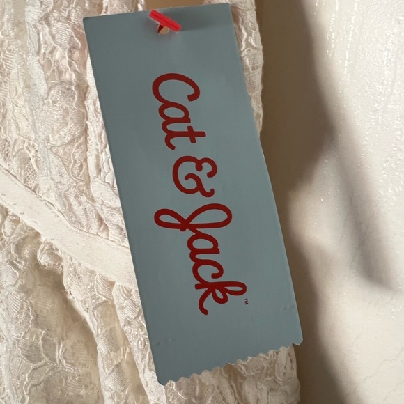 Cat & Jack Infant girls Sz 12 mo, Cream Lace, sleeveless, 2 piece dress NWT - Picture 9 of 10